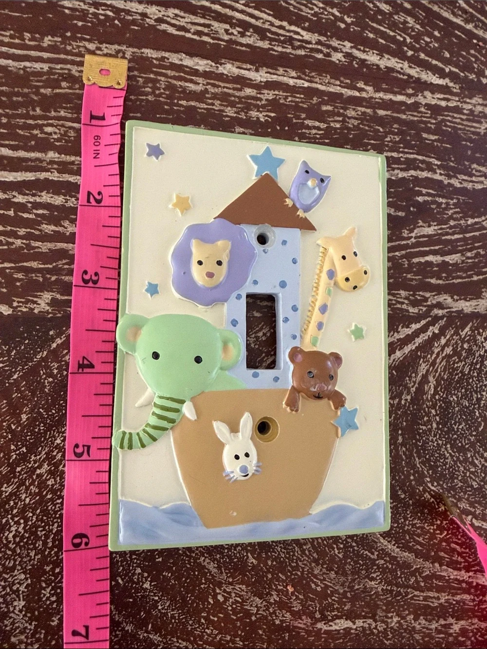 2 Nursery Animal Themed Light Switch Plate - Pastel Green